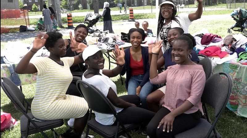 Group hangout at Big Give event.